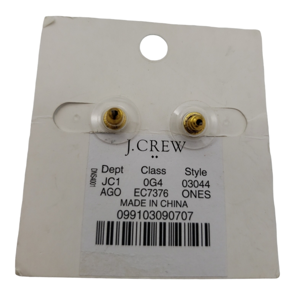 J. Crew Pinball Gold Stud Earrings NWT & Dustbag - Picture 2 of 4
